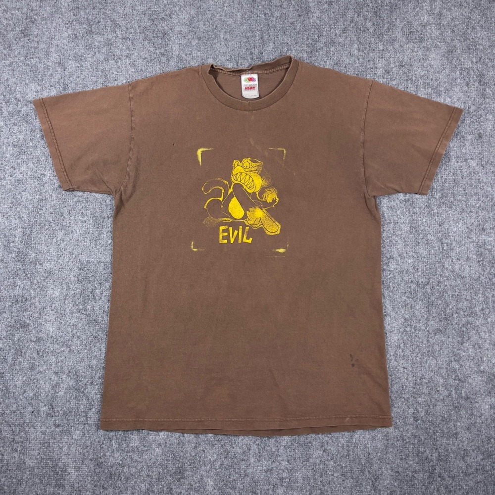 Vintage Evil Monkey Family Guy Graphic T-Shirt Mens Large Brown Distressed